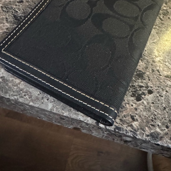 Coach Signature Black Women's Checkbook Wallet - Picture 6 of 8